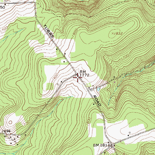 Topographic Map of Tubbs School (historical), PA