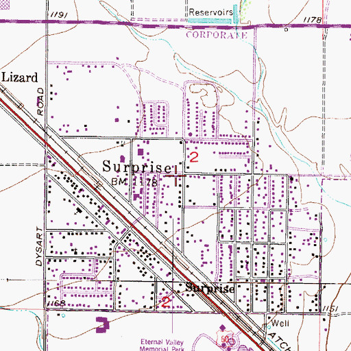 Topographic Map of Surprise, AZ