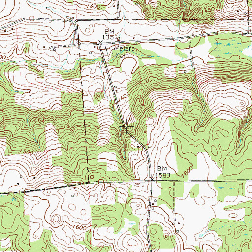 Topographic Map of Peters School, PA