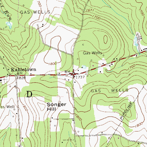 Topographic Map of Stone School, PA