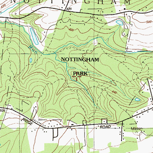 Topographic Map of Nottingham Park, PA