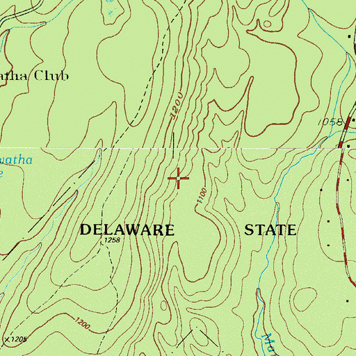 Topographic Map of Delaware State Forest, PA