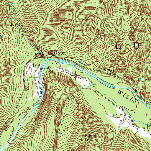 Topographic Map of Hoblitzell, PA
