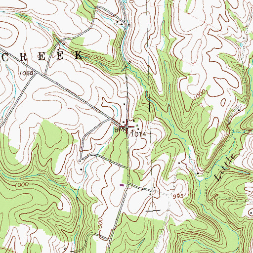 Topographic Map of Oak Grove School (historical), PA