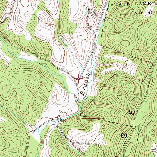 Topographic Map of Mills Store, PA