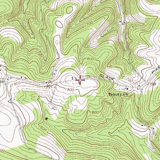 Topographic Map of Ridge School (historical), PA