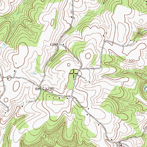 Topographic Map of Clark School, PA