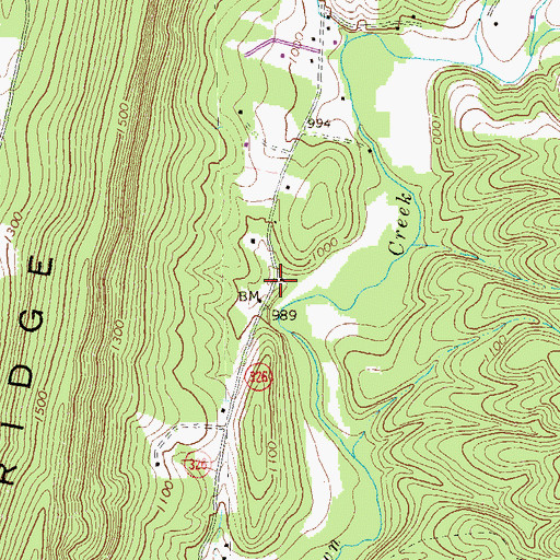Topographic Map of Piney Lick School, PA