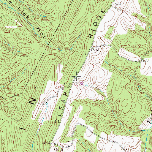 Topographic Map of Barkman School, PA