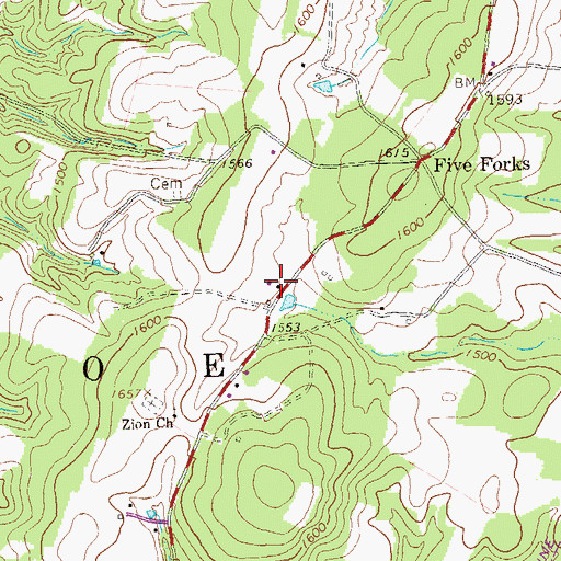 Topographic Map of Fletcher School, PA
