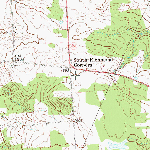 Topographic Map of South Richmond School, PA