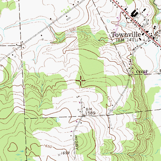 Topographic Map of Higby School (historical), PA