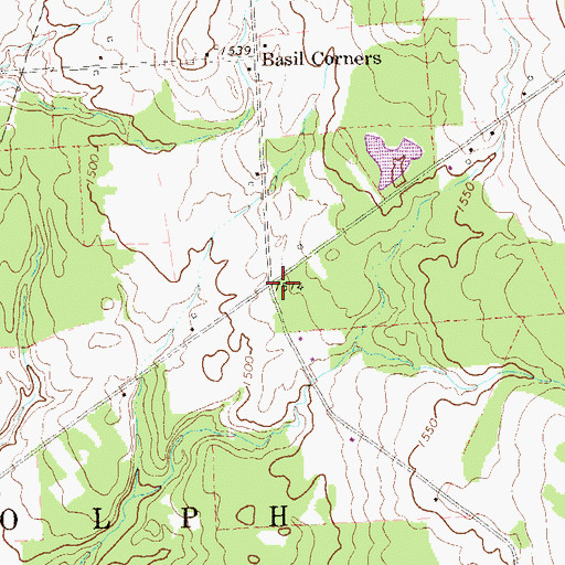 Topographic Map of Center School (historical), PA
