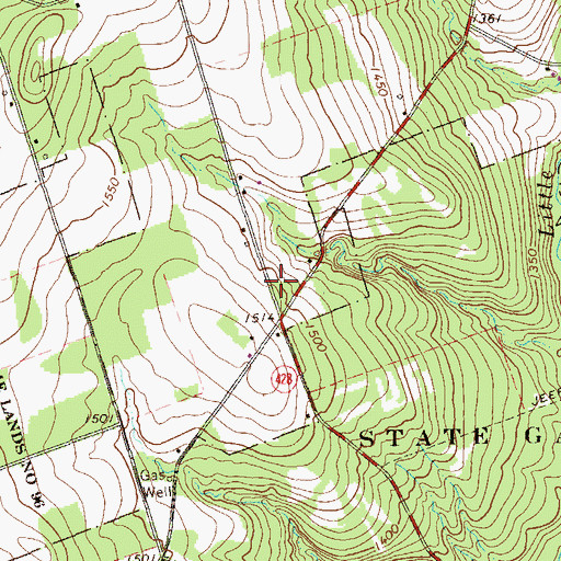 Topographic Map of Plum Center School, PA