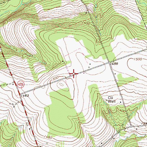 Topographic Map of Dets School, PA