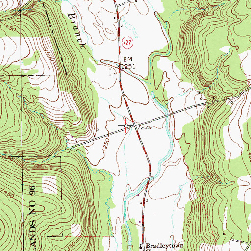 Topographic Map of Valley School, PA