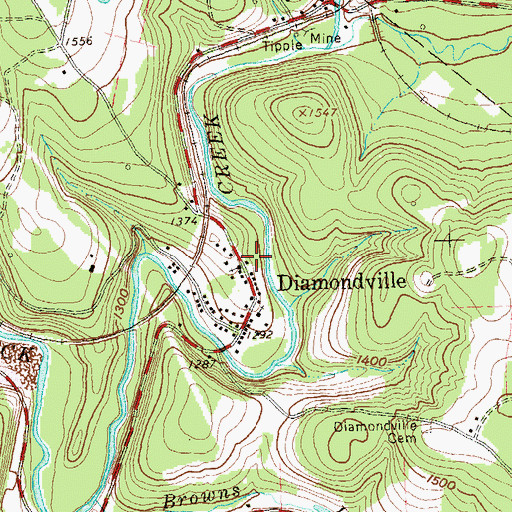 Topographic Map of Mitchell Mills, PA