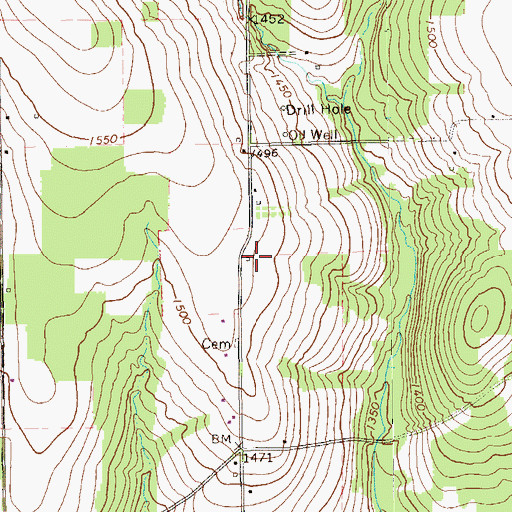Topographic Map of Alcorn School, PA