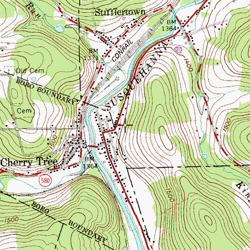 Topographic Map of Grant, PA