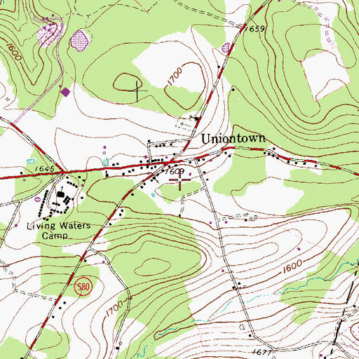 Topographic Map of Beringer, PA