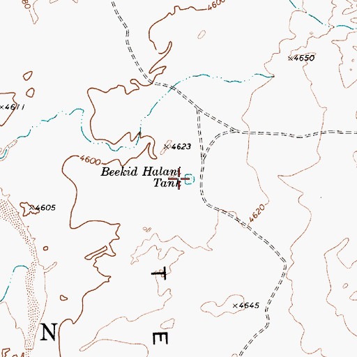 Topographic Map of Beekid Halani Tank, AZ