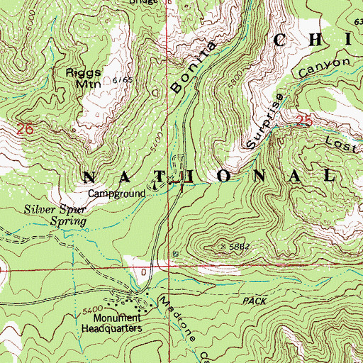 Topographic Map of Surprise Canyon, AZ