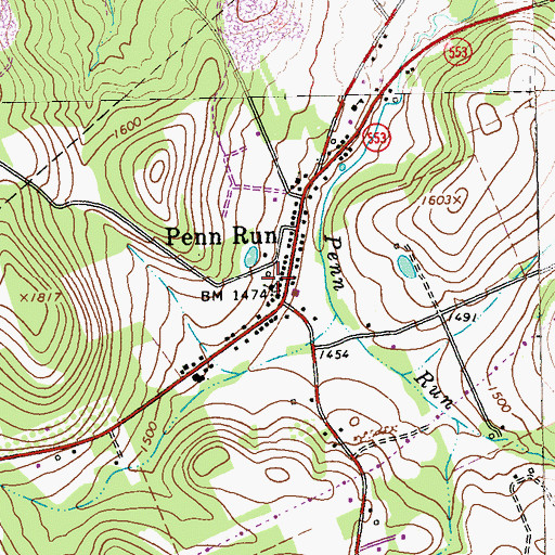 Topographic Map of Greenville, PA