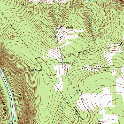 Topographic Map of Redfield School, PA