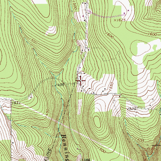 Topographic Map of Rose School, PA