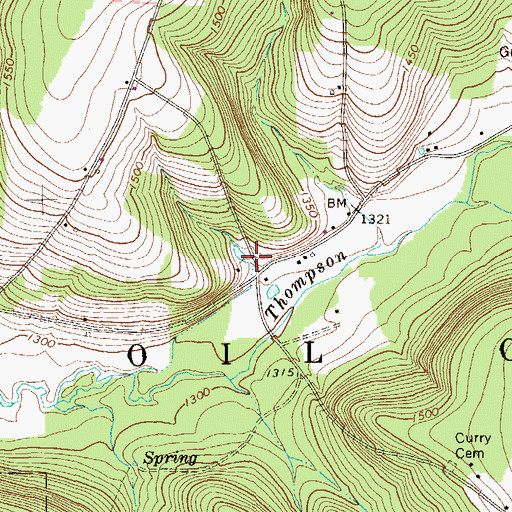 Topographic Map of Thompson Creek Church (historical), PA