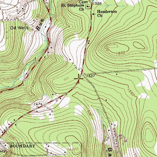 Topographic Map of Henderson School, PA