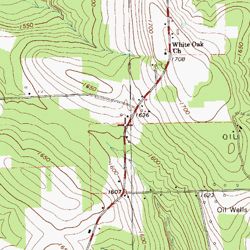 Topographic Map of White Oak School, PA
