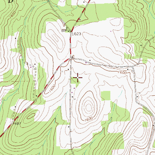 Topographic Map of Caldwell School, PA