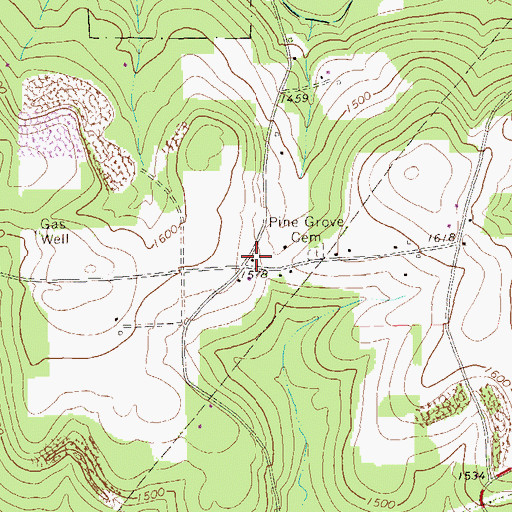 Topographic Map of Pine Grove School, PA