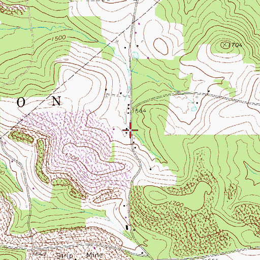 Topographic Map of Oaks School, PA