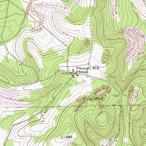 Topographic Map of Bully Hill School, PA