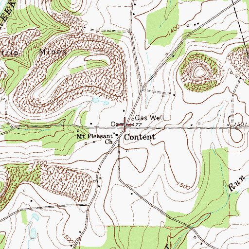Topographic Map of Mount Pleasant School, PA