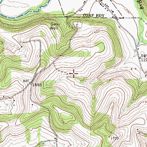 Topographic Map of Mottern School, PA