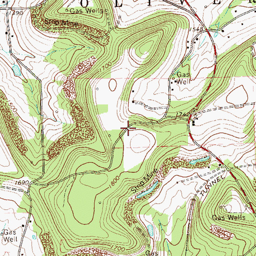 Topographic Map of Laurel Ridge School (historical), PA