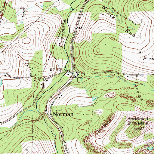 Topographic Map of Pawner School, PA