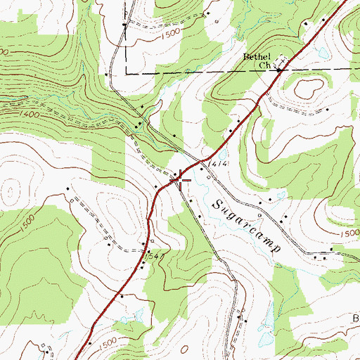 Topographic Map of Miller School (historical), PA