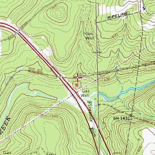 Topographic Map of South Bulgar, PA