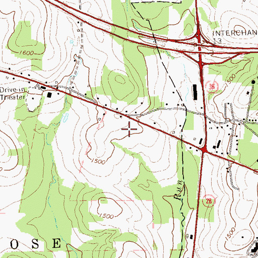 Topographic Map of Green School, PA