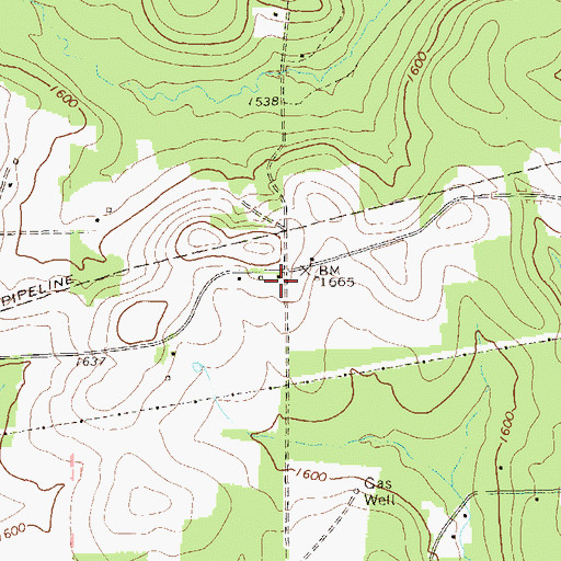 Topographic Map of Oaks School, PA