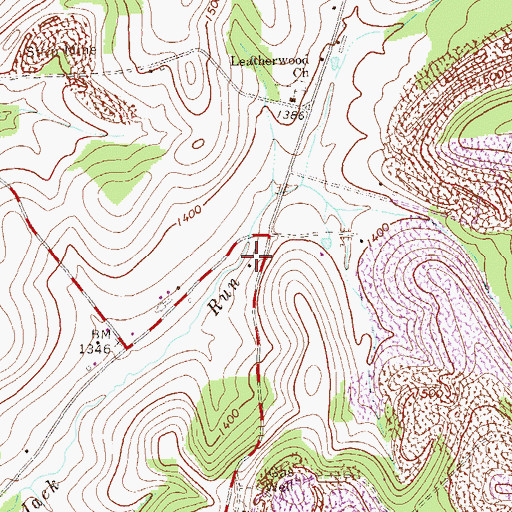 Topographic Map of Jack School, PA