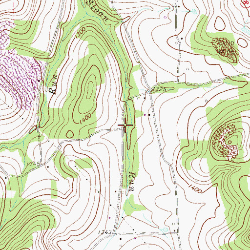 Topographic Map of Oak Hill School, PA