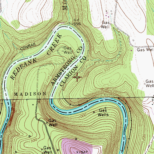Topographic Map of Leatherwood Station, PA