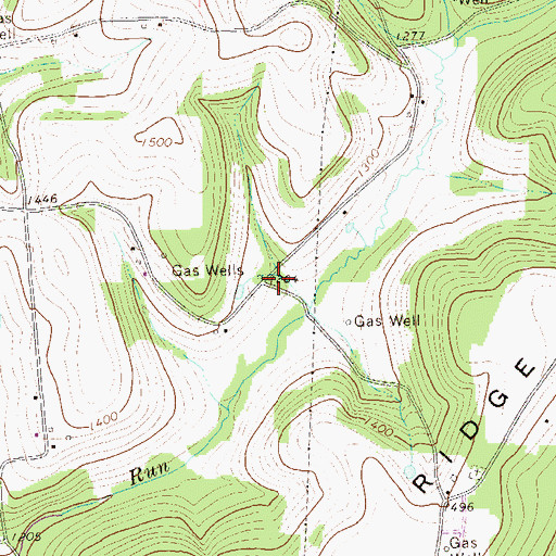 Topographic Map of Browns School (historical), PA
