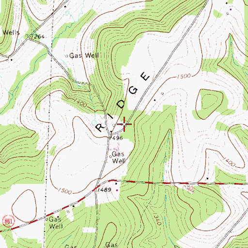 Topographic Map of Oak Grove Church (historical), PA