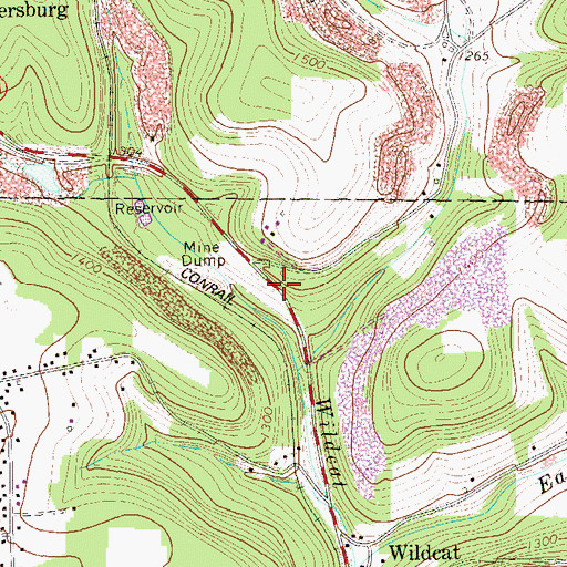 Topographic Map of Acme Mines (historical), PA